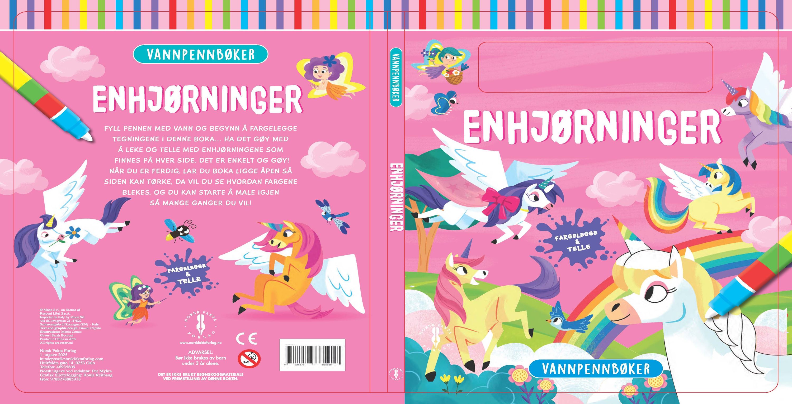 Enhjørninger : fargelegge & telle
