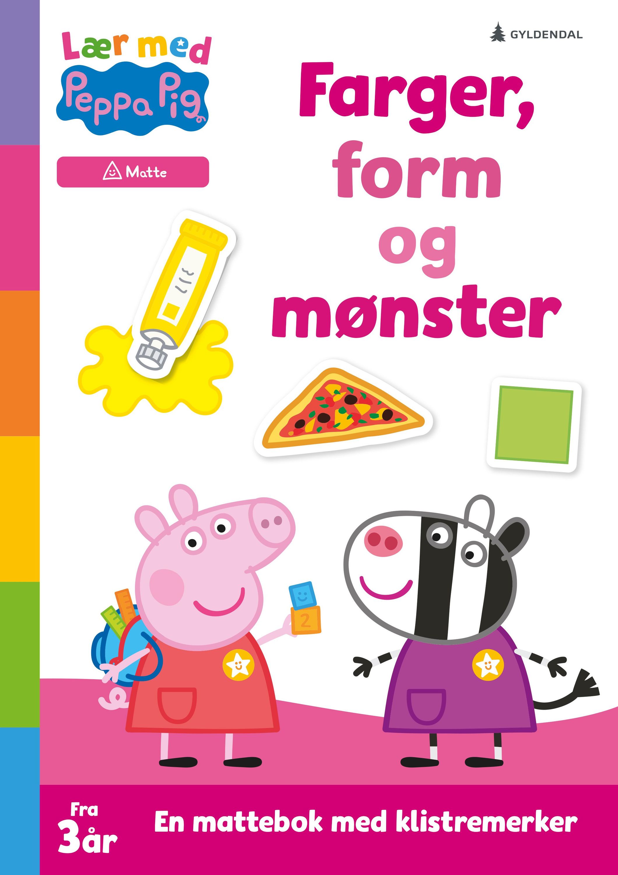 Farger, form og mønster : oppgavebok med klistremerker