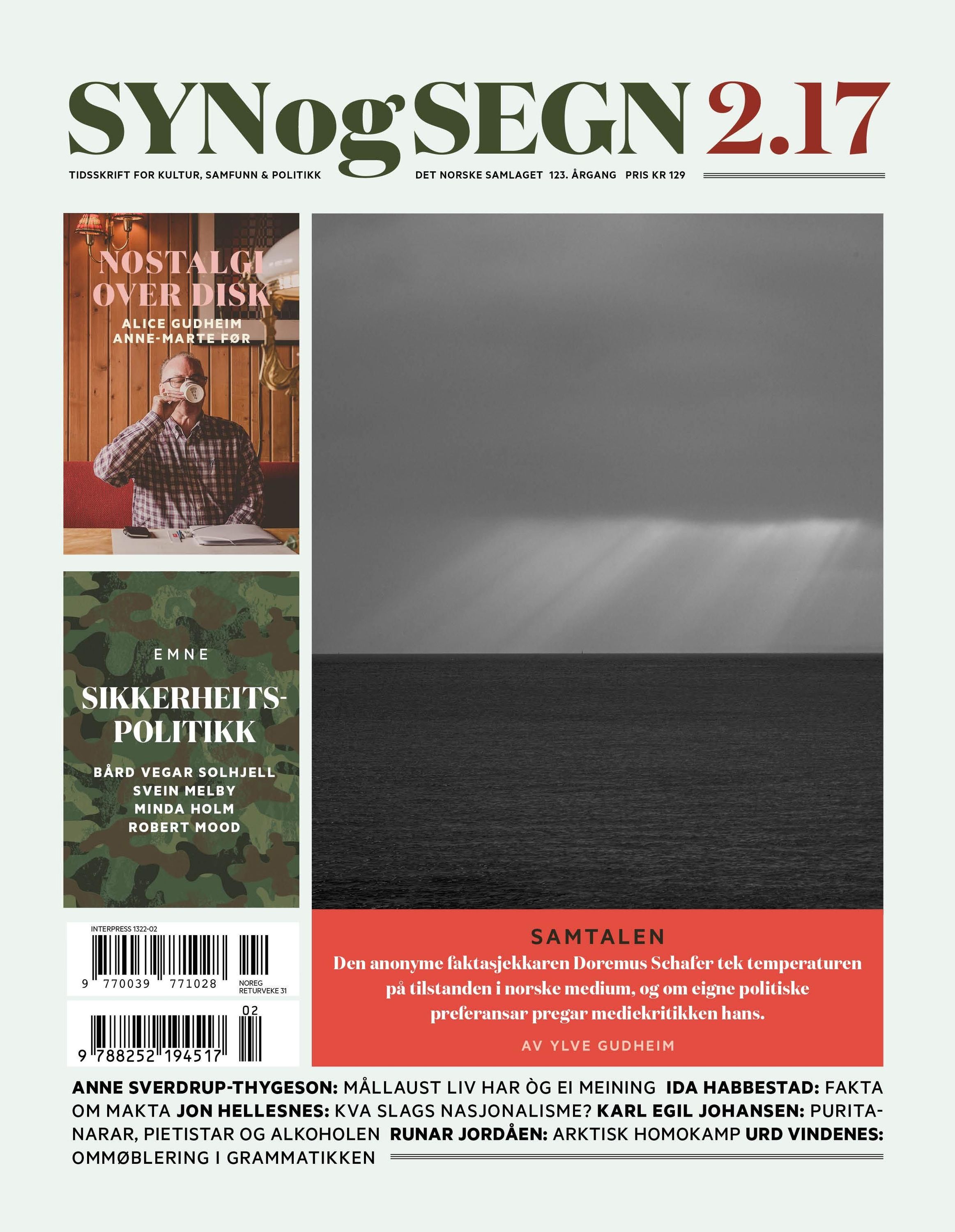 Syn og segn. Hefte 2-2017 : tidsskrift for kultur, samfunn & politikk