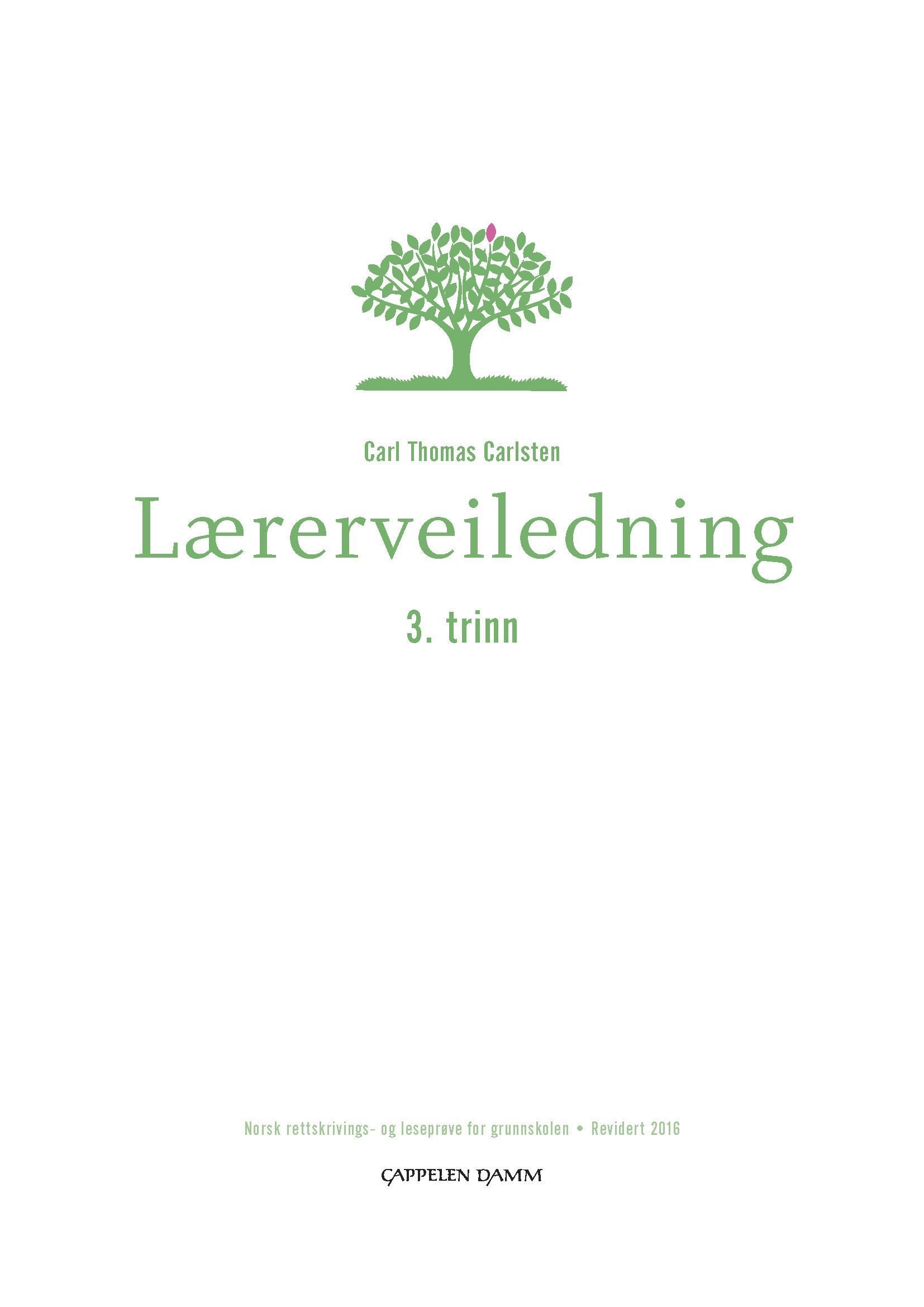 Lærerveiledning 3. trinn : norsk rettskrivings- og leseprøve for grunnskolen
