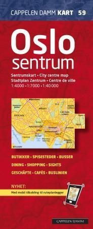 Oslo sentrum : sentrumskart = city centre map = Stadtplan Zentrum = centre de ville