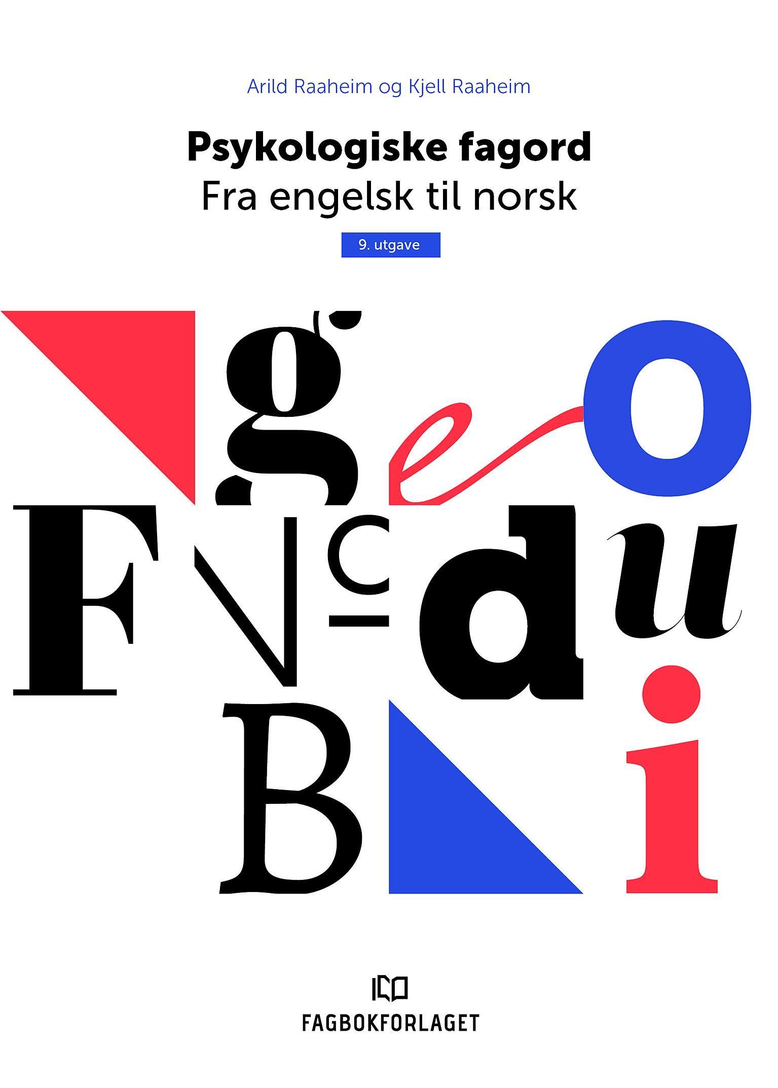 Forsidebilde av Psykologiske fagord : fra engelsk til norsk