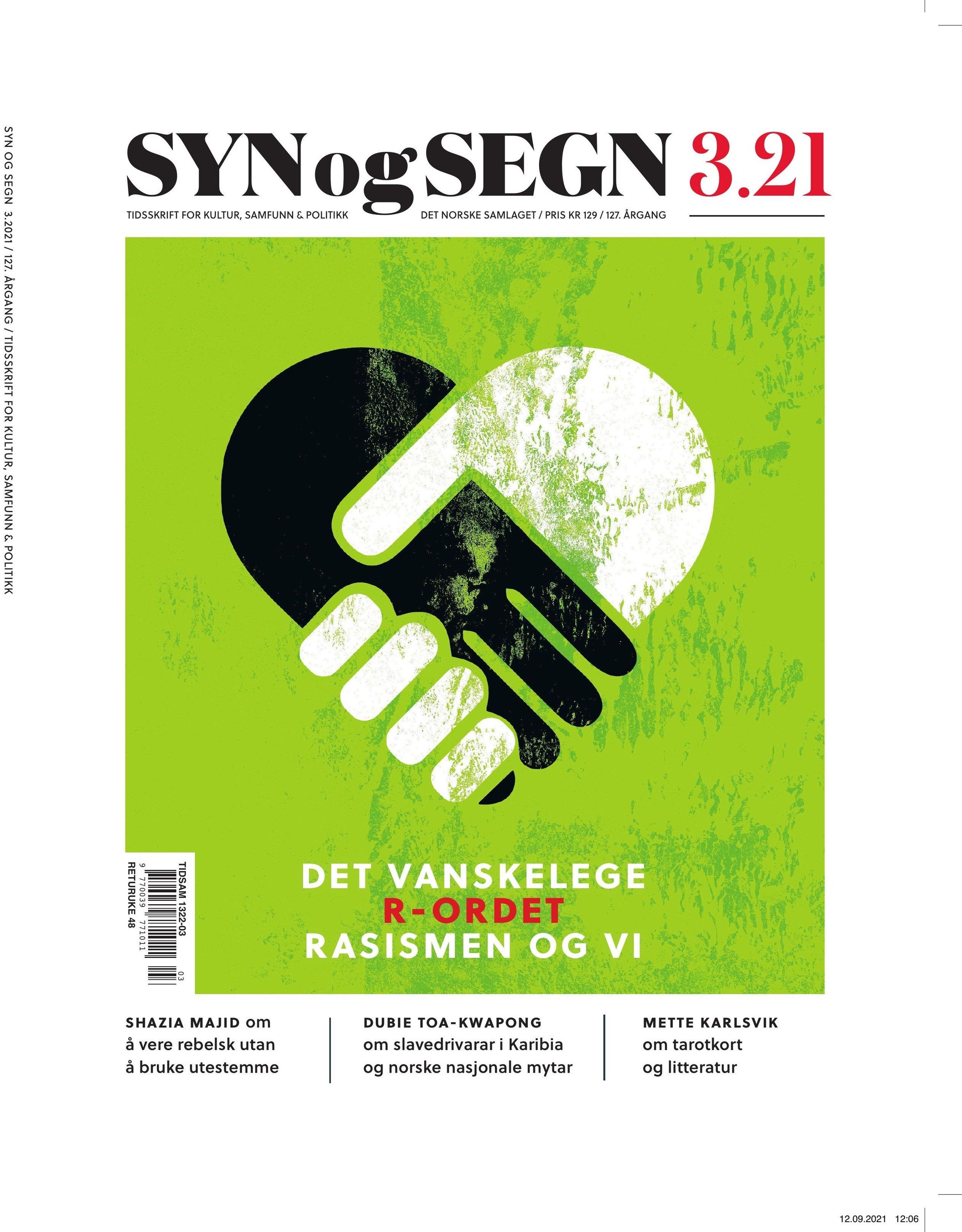 Syn og segn. Hefte 3-2021 : tidsskrift for kultur, samfunn & politikk