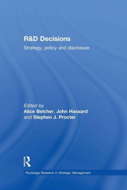 R&D Decisions : Strategy Policy and Innovations