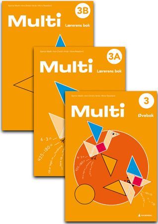 Multi 3, 3.utg. Pakke med Øvebok (20stk) og Lærerens bok A og B : matematikk for barnesteget