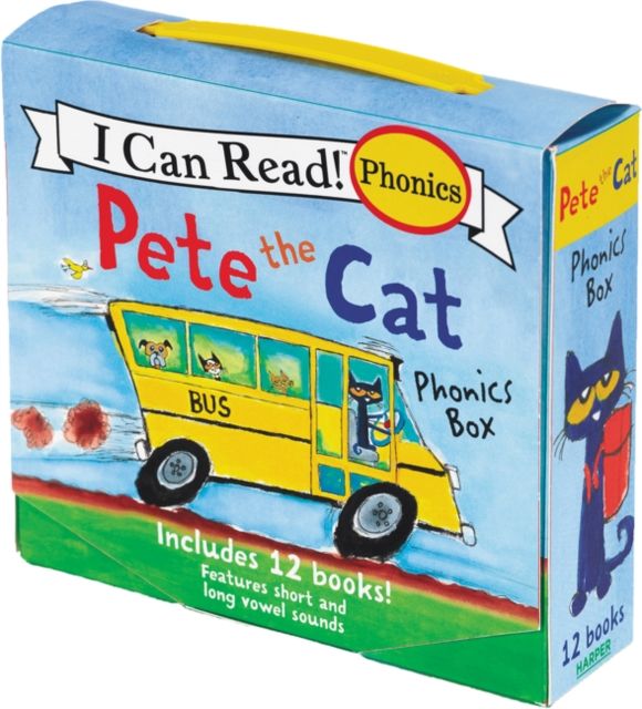 Pete the Cat 12-Book Phonics Fun! : A Box of 12 Mini-Books Featuring Short and Long Vowel Sounds