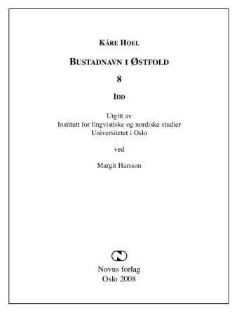 Bustadnavn i Østfold. 8. Idd