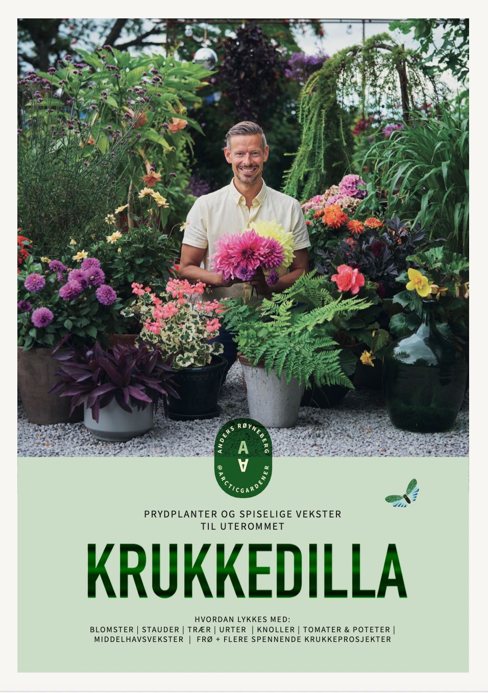Krukkedilla : prydplanter og spiselige vekster til uterommet : hvordan lykkes med: blomster, stauder, trær, urter, knoller, tomater & poteter, middelhavsvekster, frø & flere spennede krukkeprosjekter