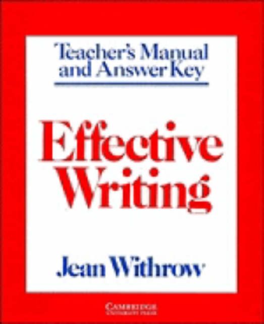 Effective Writing Teacher's manual : Writing Skills for Intermediate Students of American English