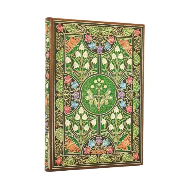 2026 Poetry in Bloom Midi 12-month Verso Hardcover Flexi Dayplanner 2026 (Elastic Band Closure)