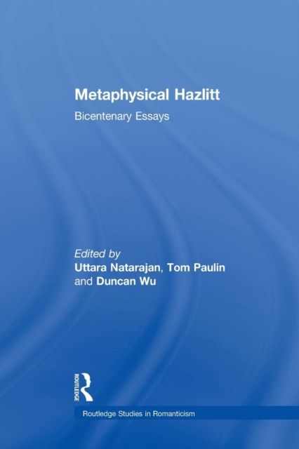 Forsidebilde av Metaphysical Hazlitt : Bicentenary Essays