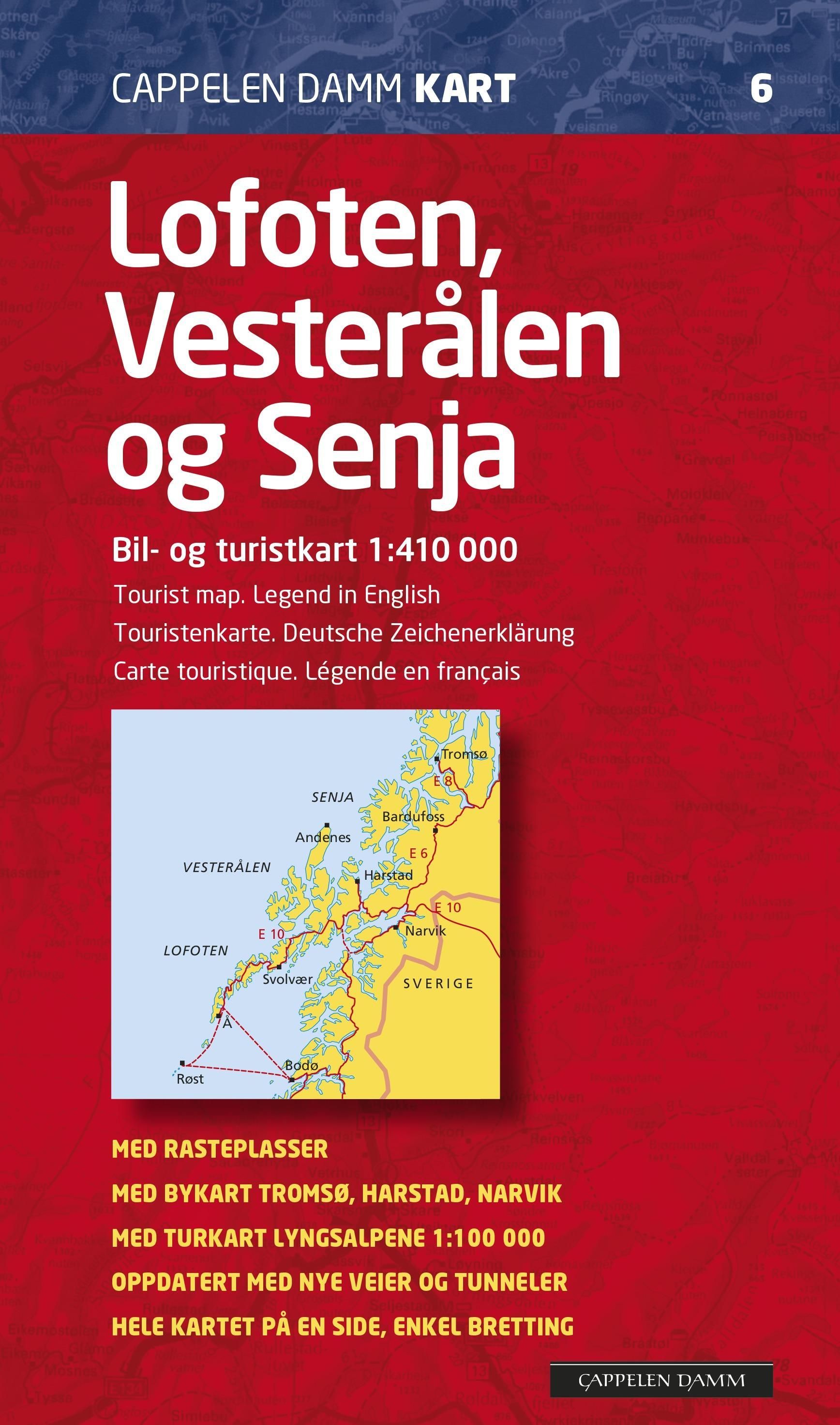 Lofoten, Vesterålen og Senja : bil- og turistkart = tourist map = Touristenkarte = carte touristique