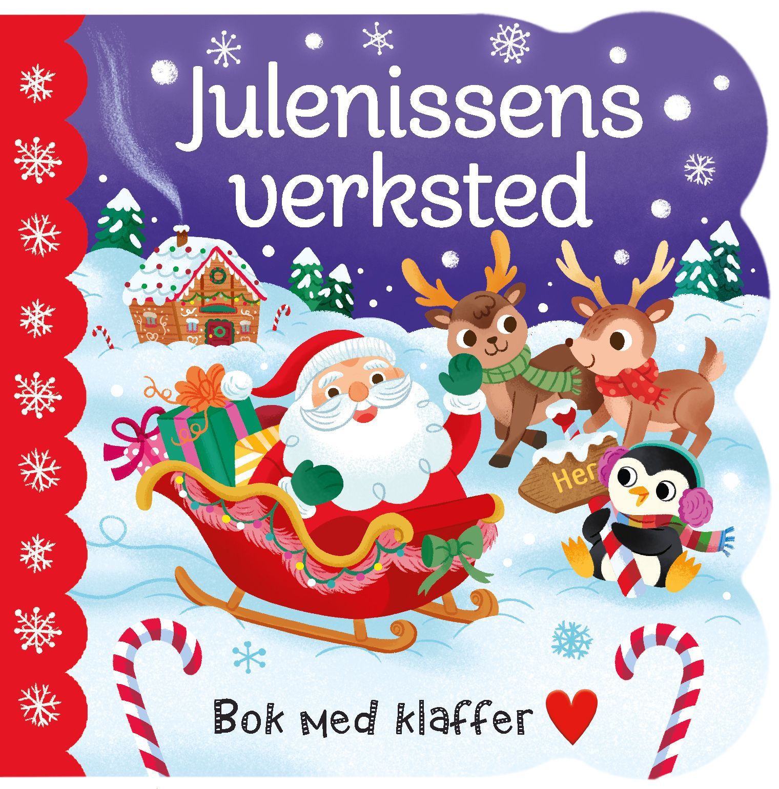 Julenissens verksted. Bok med klaffer.