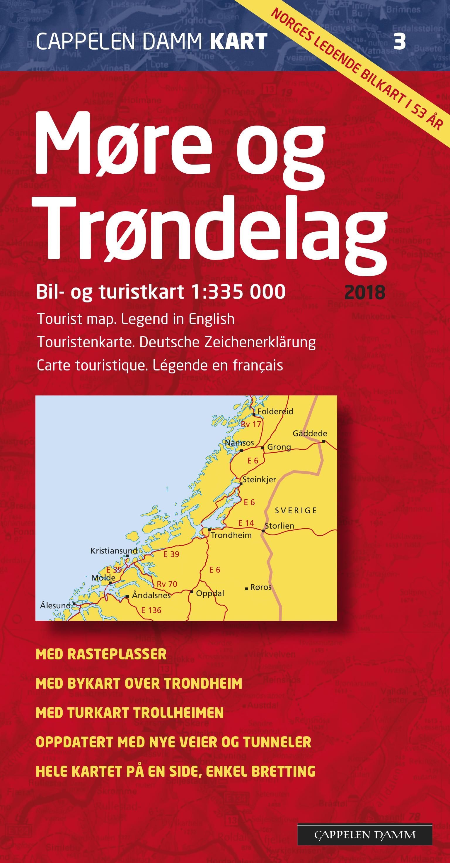 Møre og Trøndelag 2018 : bil- og turistkart = tourist map = Touristenkarte = carte touristique