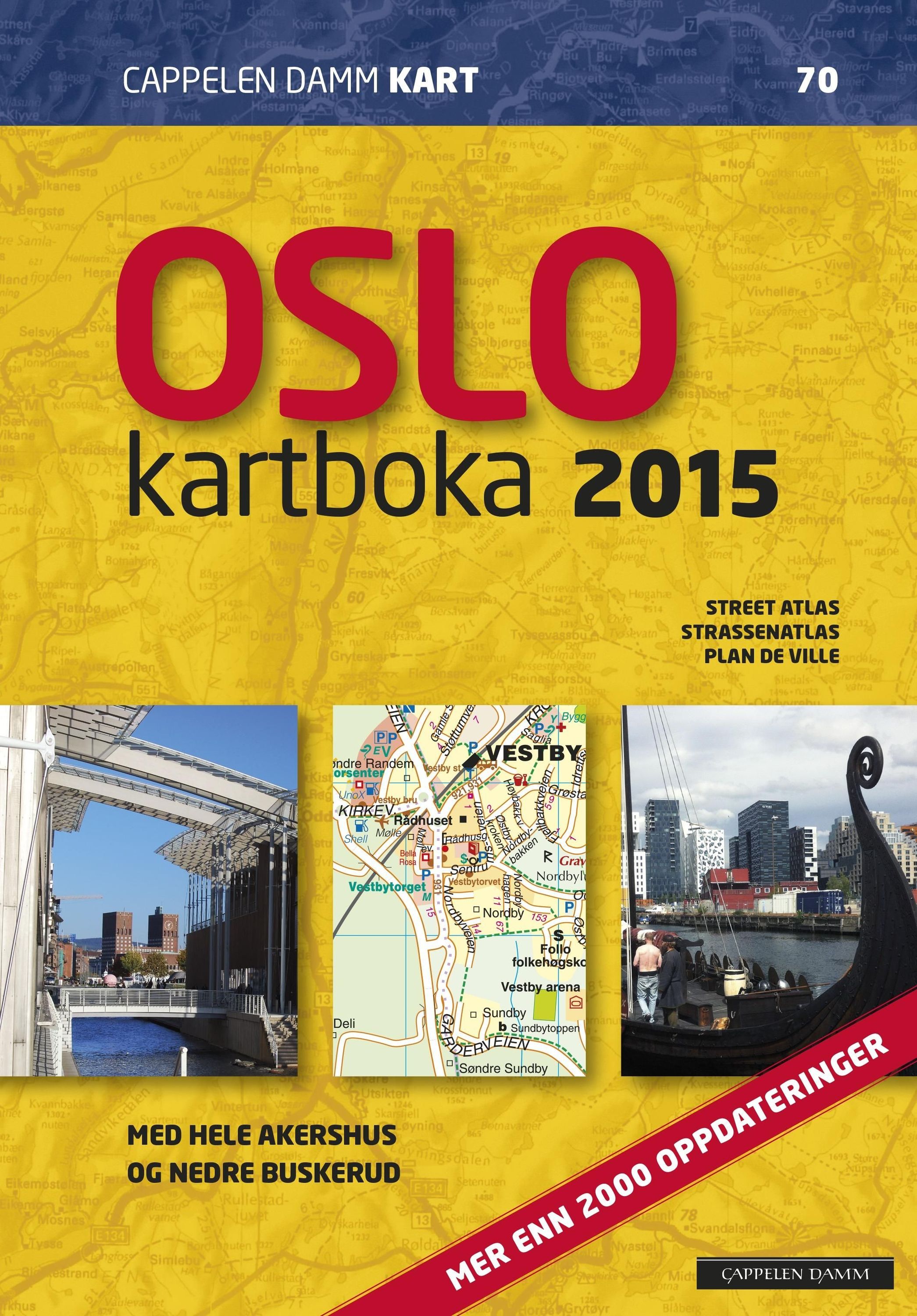 Oslokartboka 2015 : city atlas, Stadtatlas, atlas de ville : med hele Akershus og nedre Buskerud