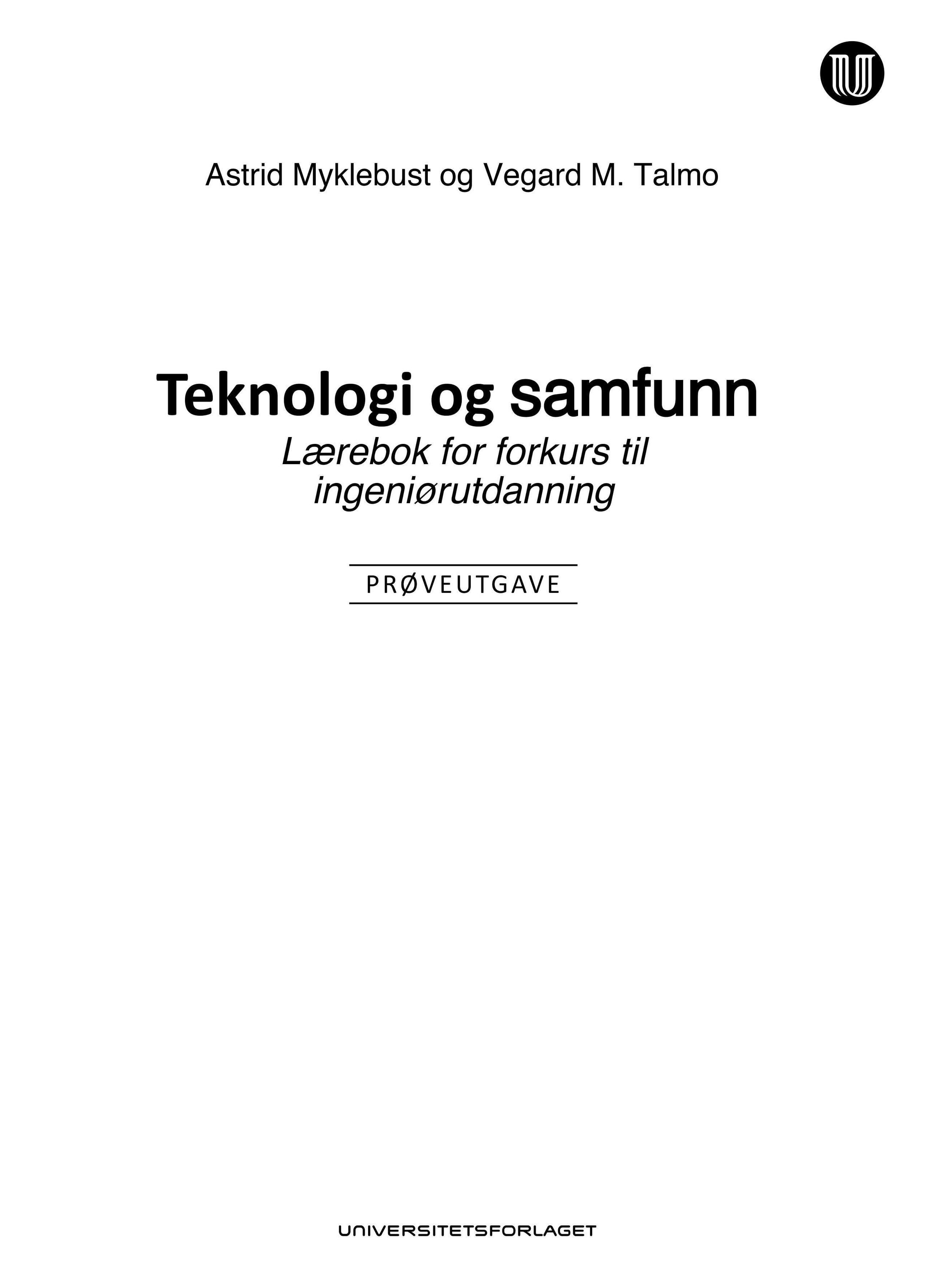 Teknologi og samfunn : lærebok for forkurs til ingeniørutdanning