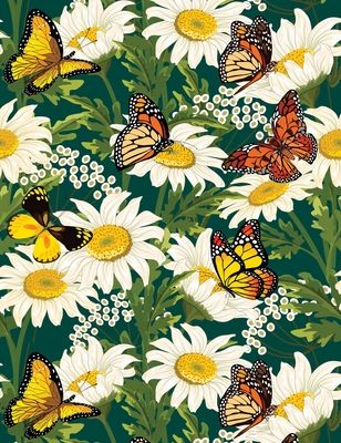 Butterflies and Daisies Journal : Lined Pages and Sprayed Edges