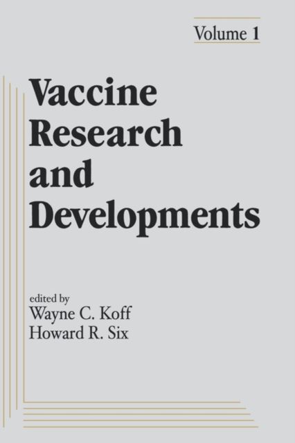 Vaccine Research and Development : Volume 1: