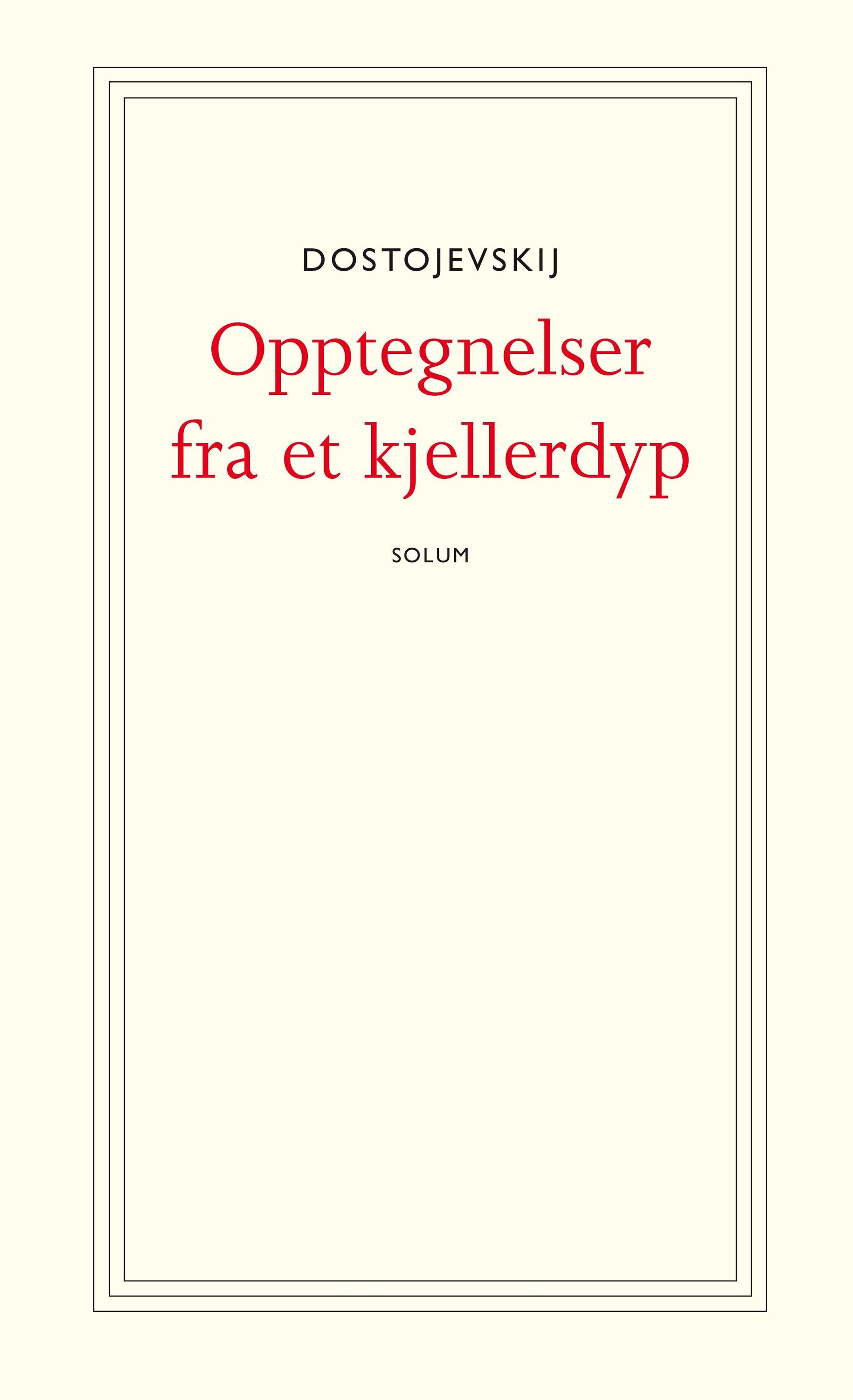 Opptegnelser fra et kjellerdyp : roman