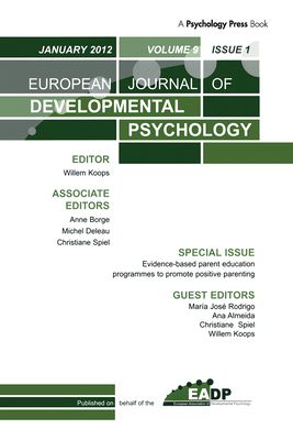 Evidence-based Parent Education Programmes to Promote Positive Parenting : A Special Issue of the European Journal of Developmental Psychology