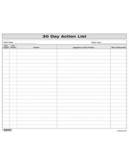 30 Day Action List