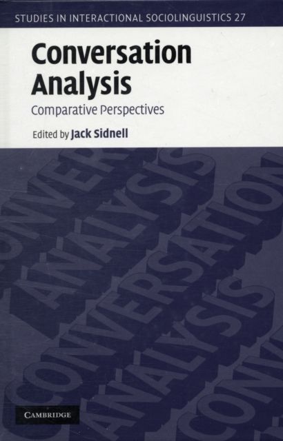 Conversation Analysis : Comparative Perspectives