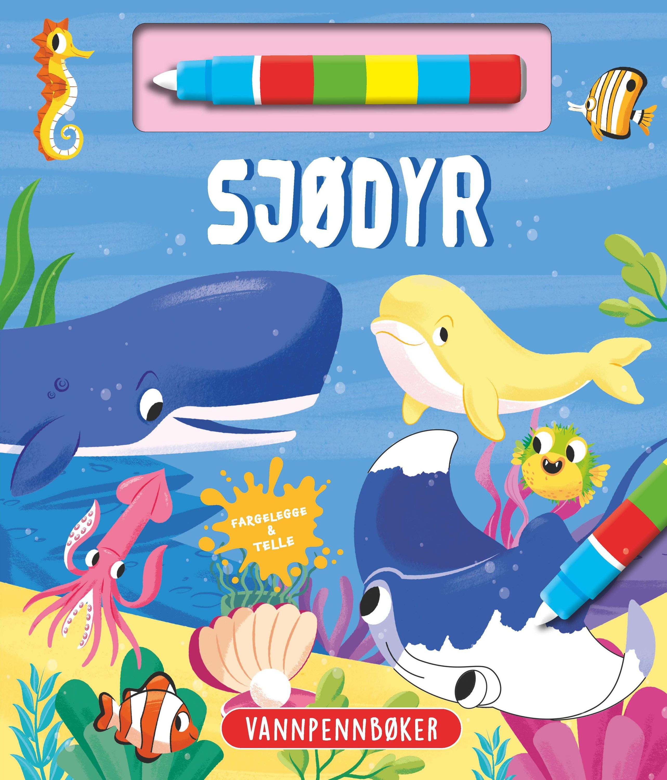 Sjødyr : fargelegge & telle