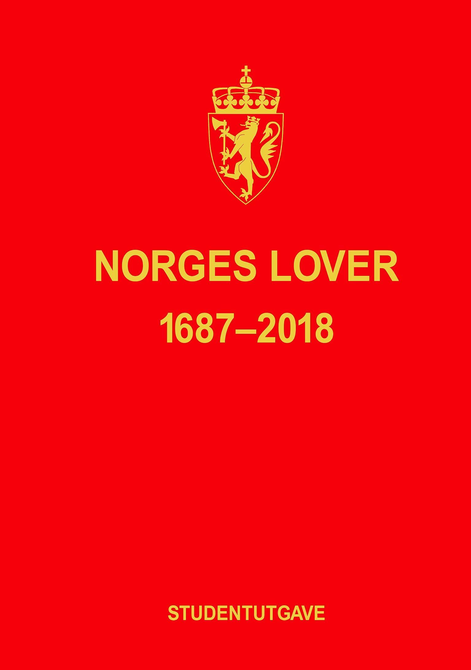 Forsidebilde av Norges lover : 1687-2018