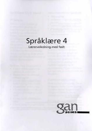 Forsidebilde av Språklære 4 : lærerveiledning med fasit