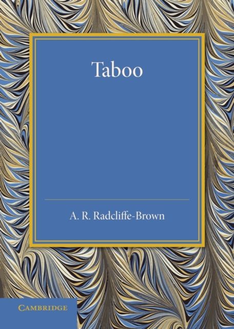 Taboo : The Frazer Lecture 1939