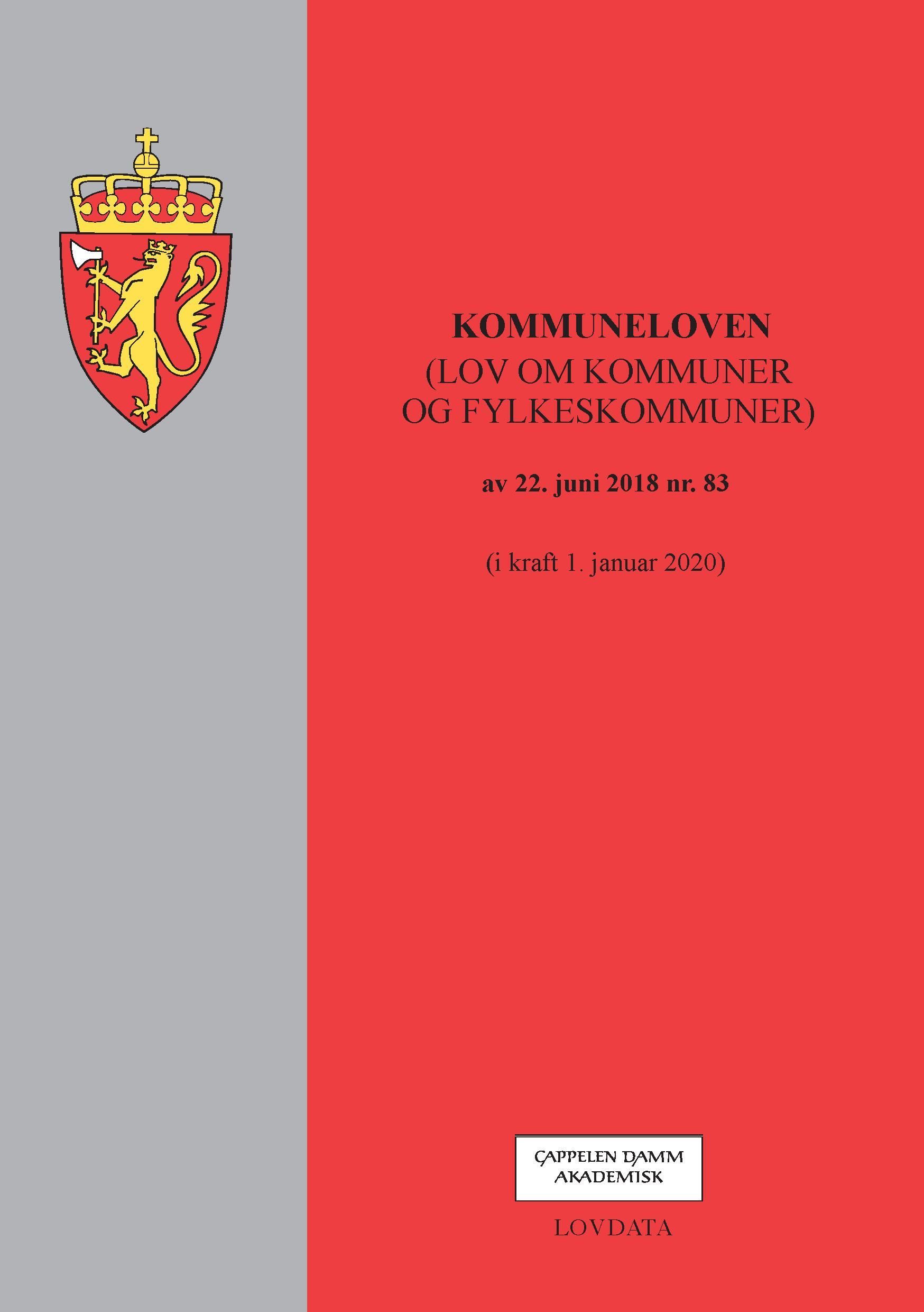 Kommuneloven : (lov om kommuner og fylkeskommuner) av 22. juni 2018 nr. 83 (i kraft 1. januar 2020)