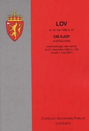 Lov om kjøp (kjøpsloven) av 13. mai 1988 nr. 27 : med endringer, sist ved lov av 21. juni 2002 nr. 34 (i kraft 1. juli 2002)