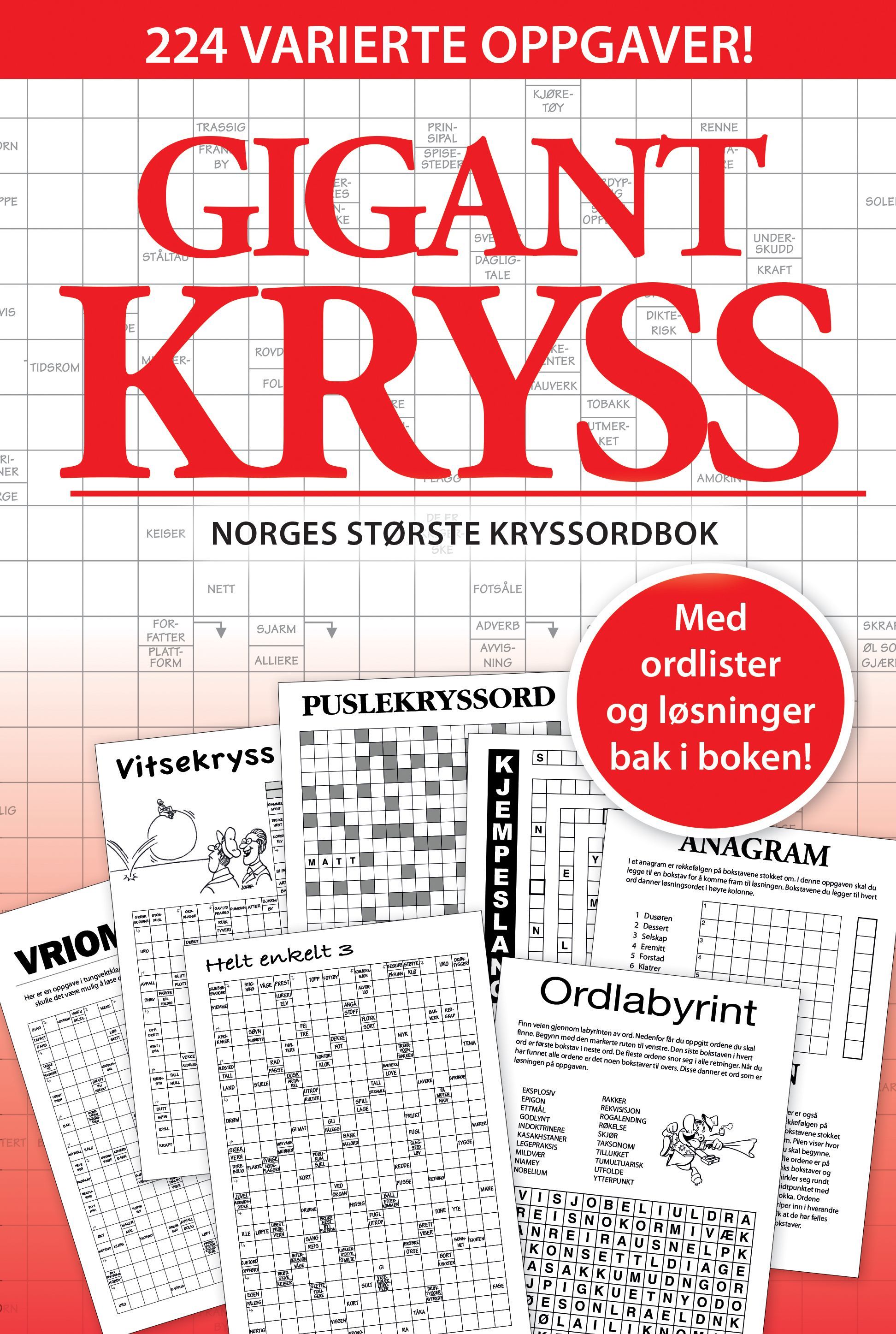 Gigantkryss : Norges største kryssordbok : 224 varierte oppgaver. 6