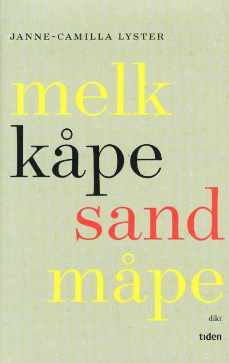 Melk, kåpe, sand, måpe : dikt