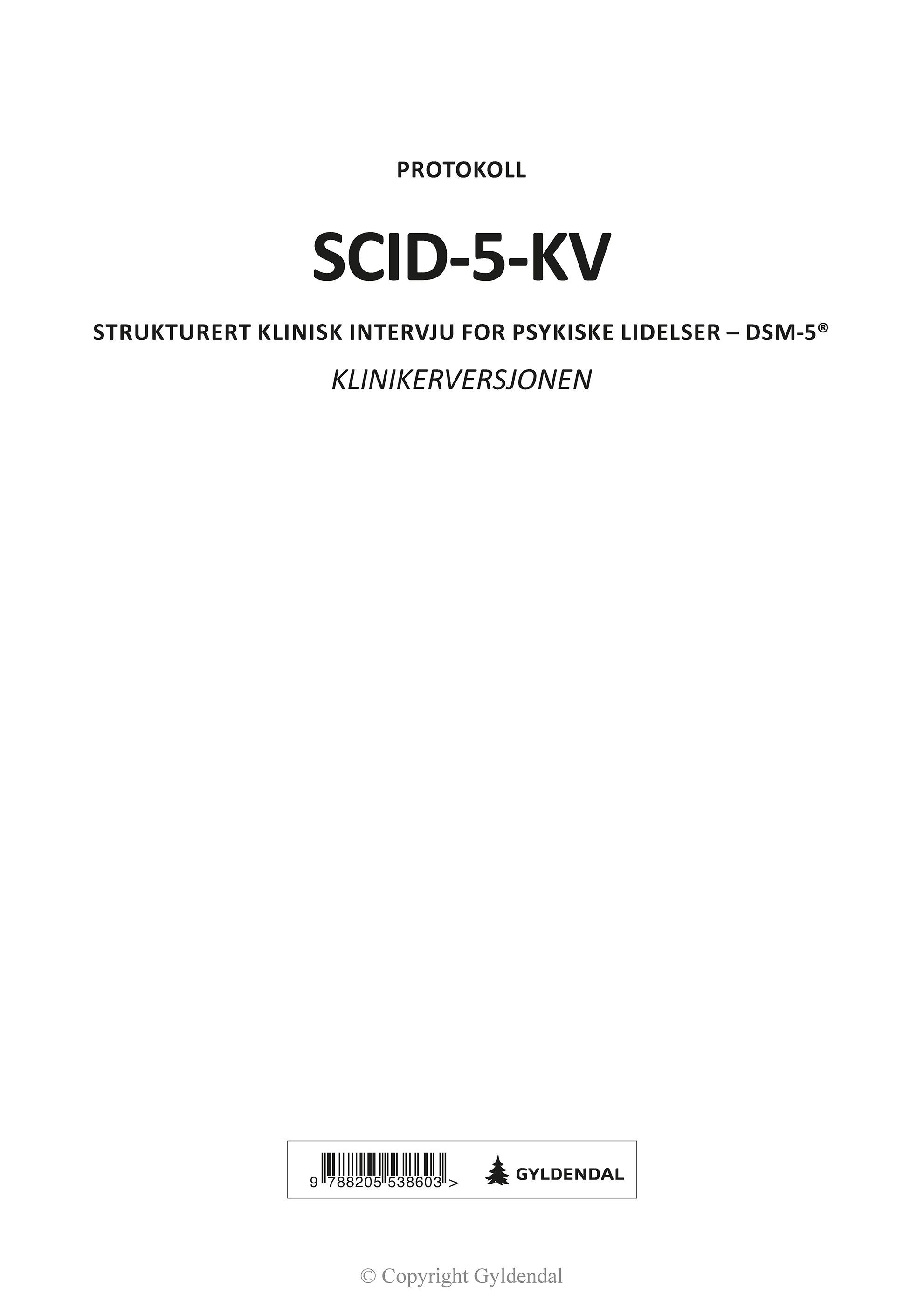 SCID-5-KV protokoll : klinikerversjonen