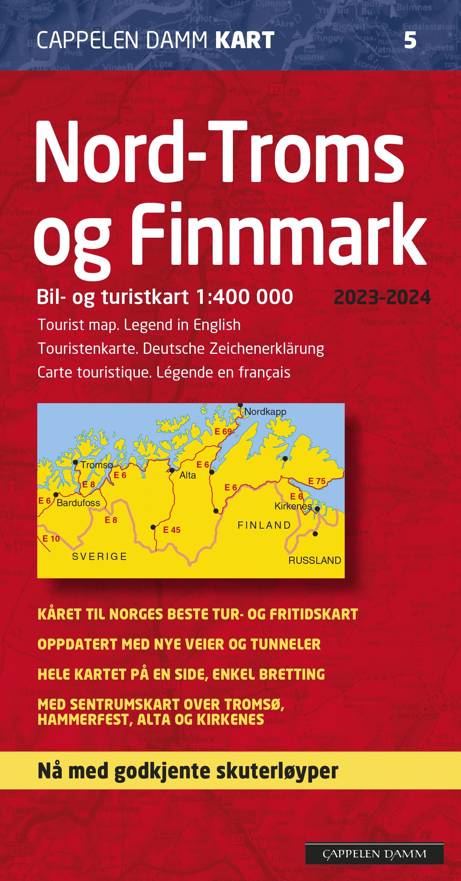 Nord-Troms og Finnmark 2023 - 2024 : bil- og turistkart = tourist map = Touristenkarte = carte touristiquem