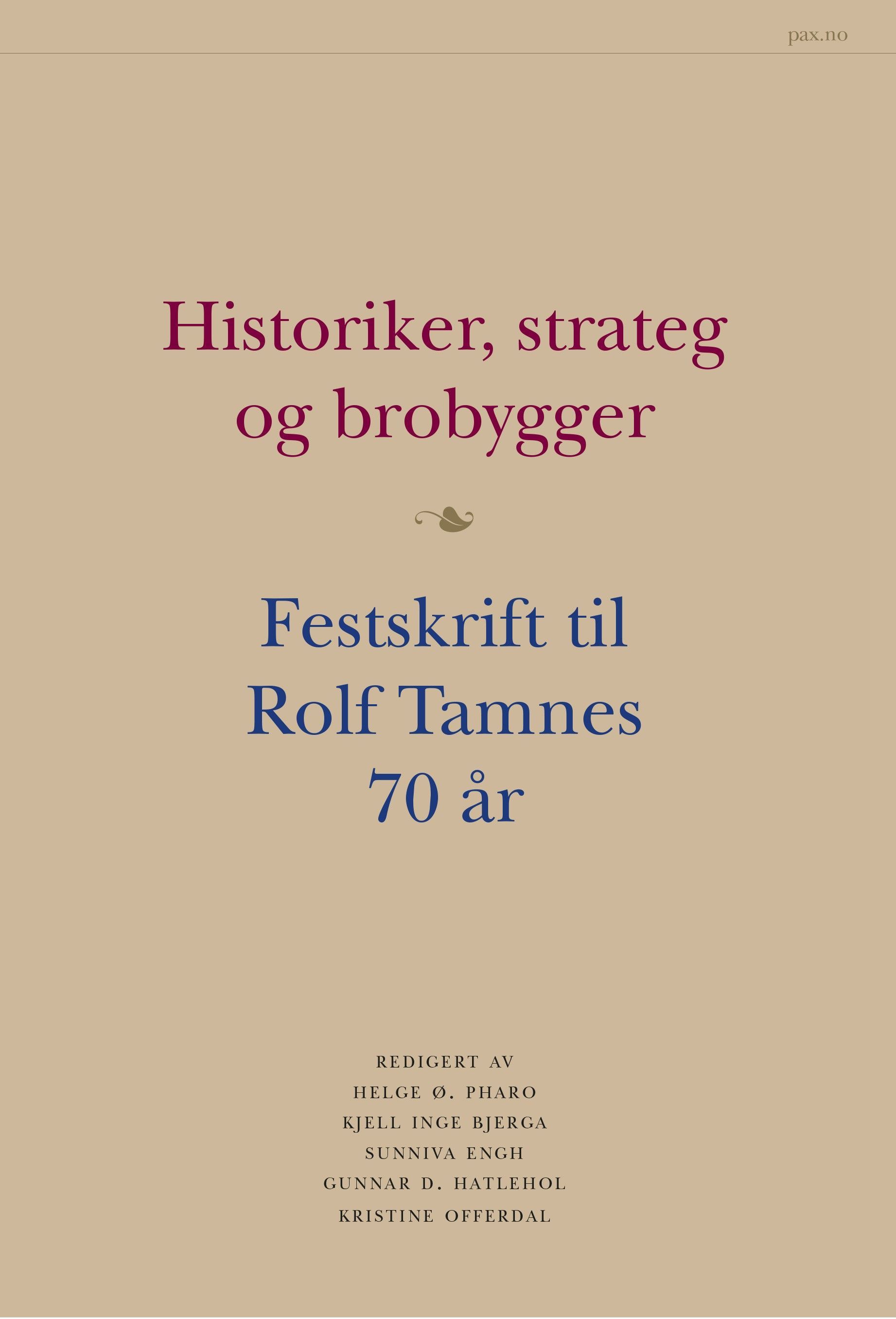 Historiker, strateg og brobygger : festskrift til Rolf Tamnes, 70 år
