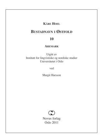 Bustadnavn i Østfold. 10. Aremark