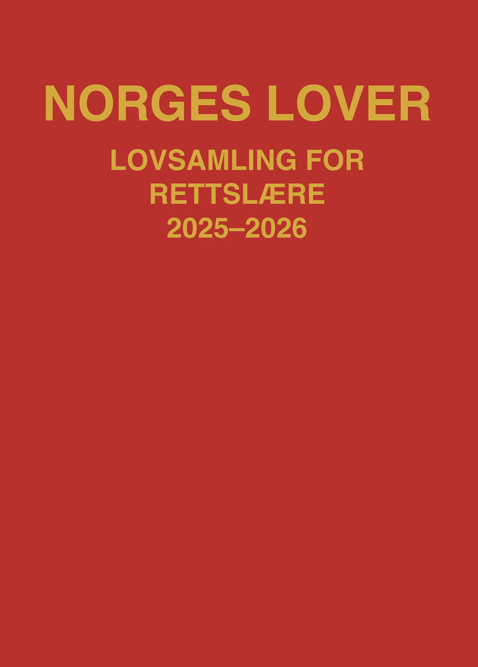 Norges lover :  lovsamling for rettslære 2025-2026