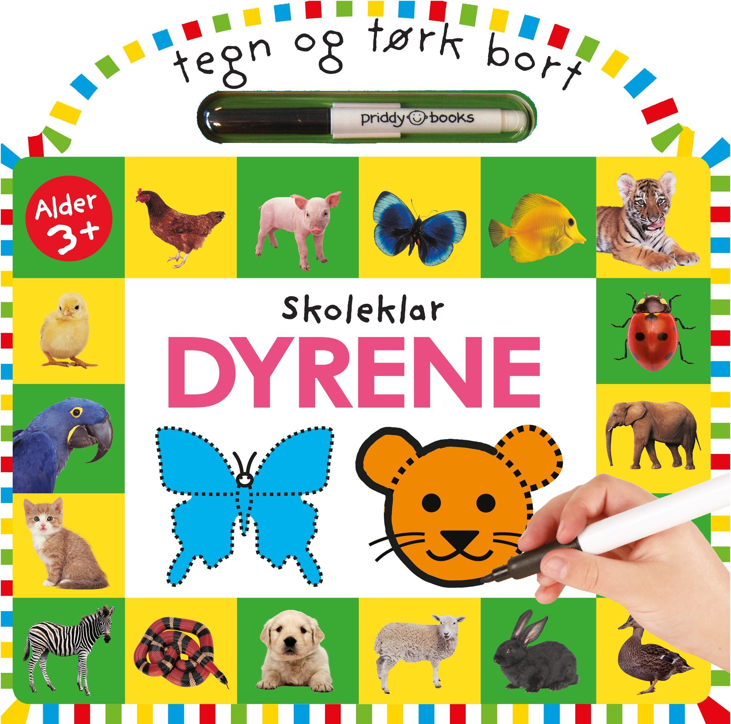 Dyrene : skoleklar : tegn og tørk bort