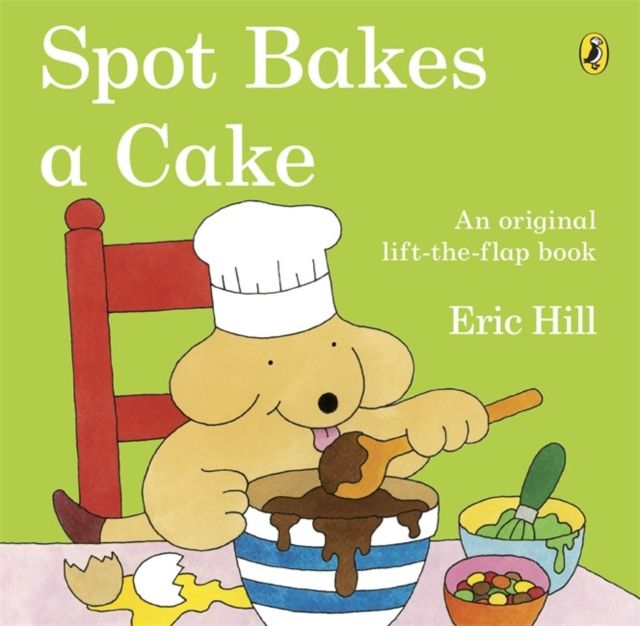 Spot bakes a cake