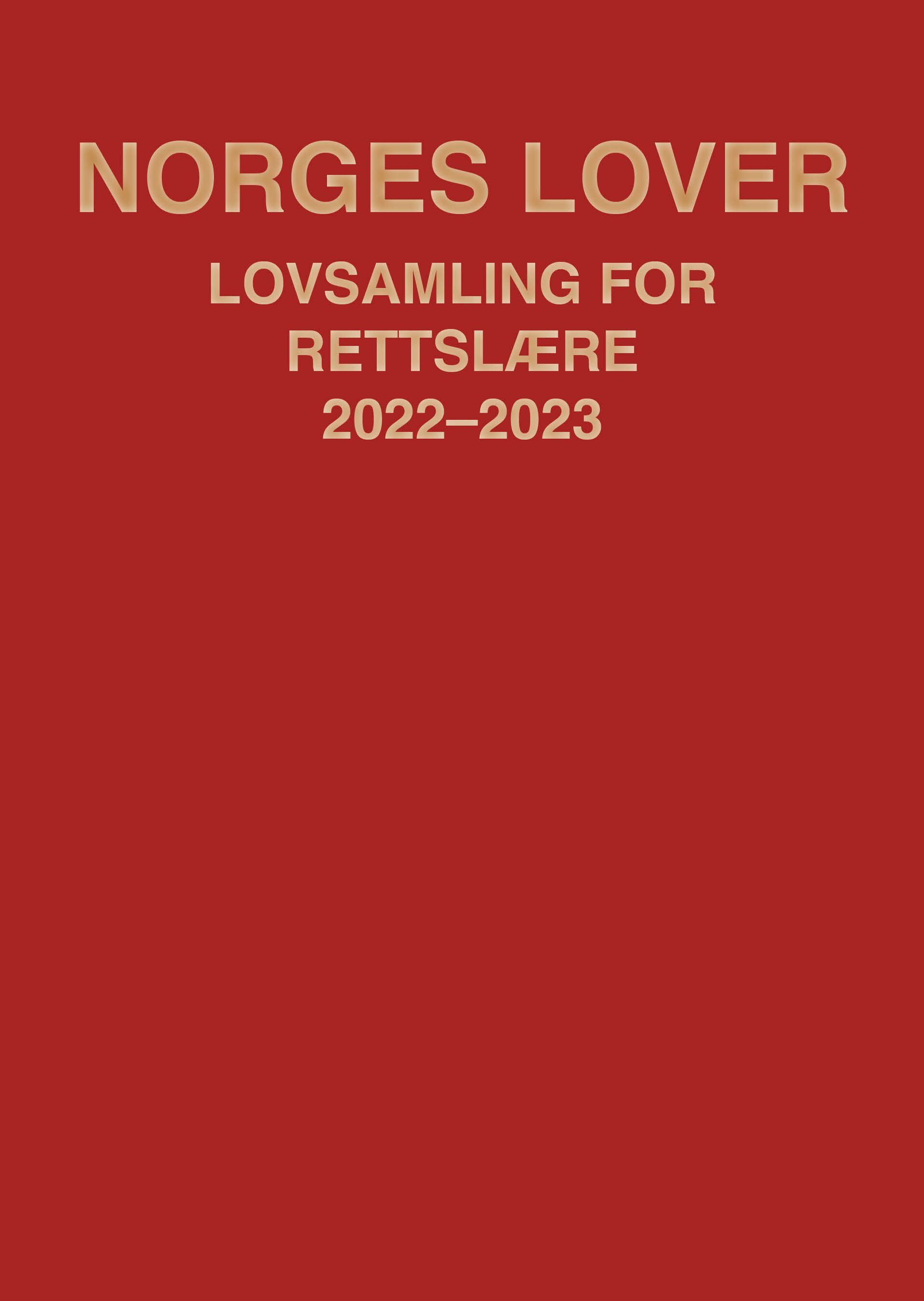 Norges lover : lovsamling for rettslære 2022-2023