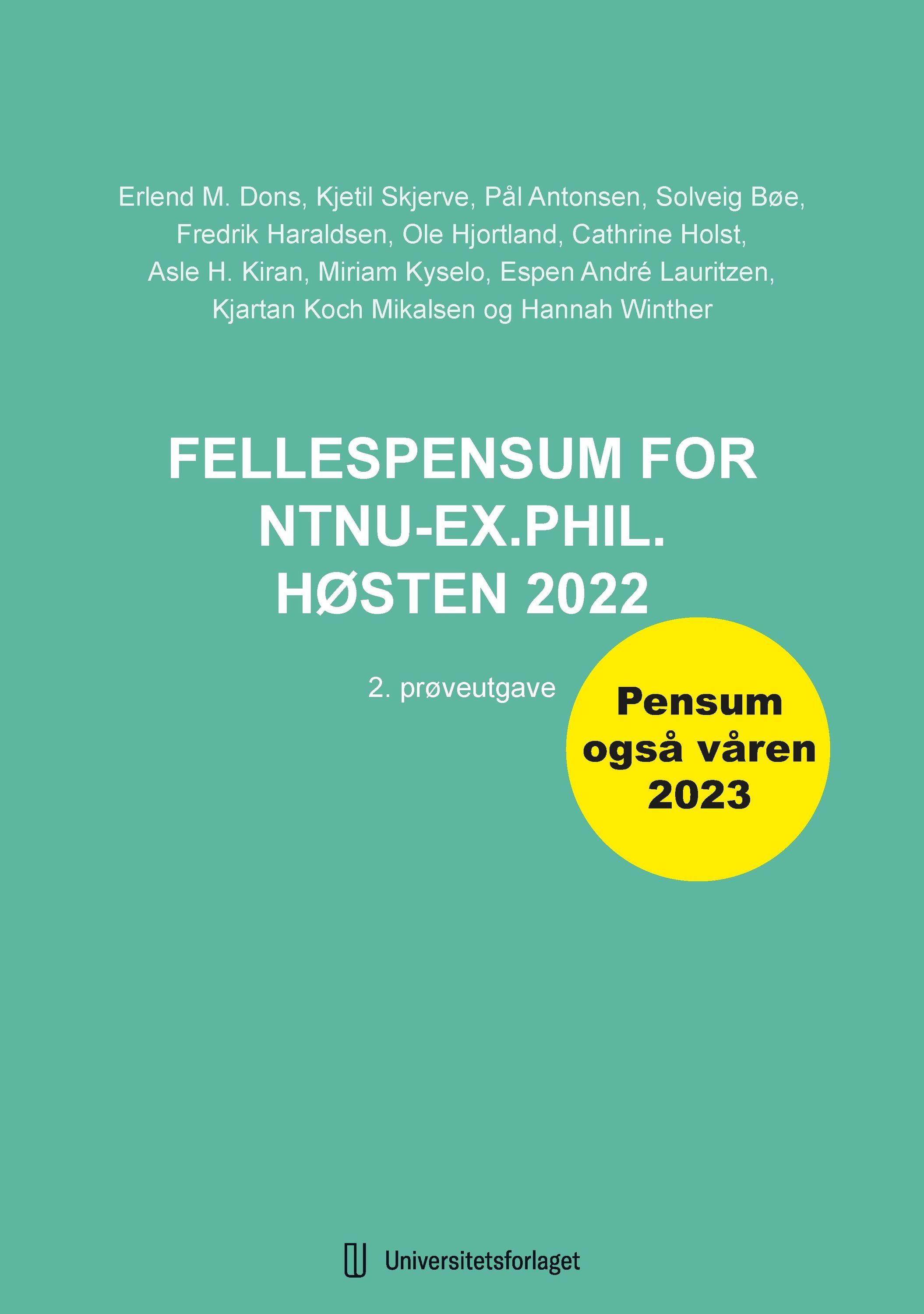 Fellespensum for NTNU-ex.phil. høsten 2022 : 2. prøveutgave