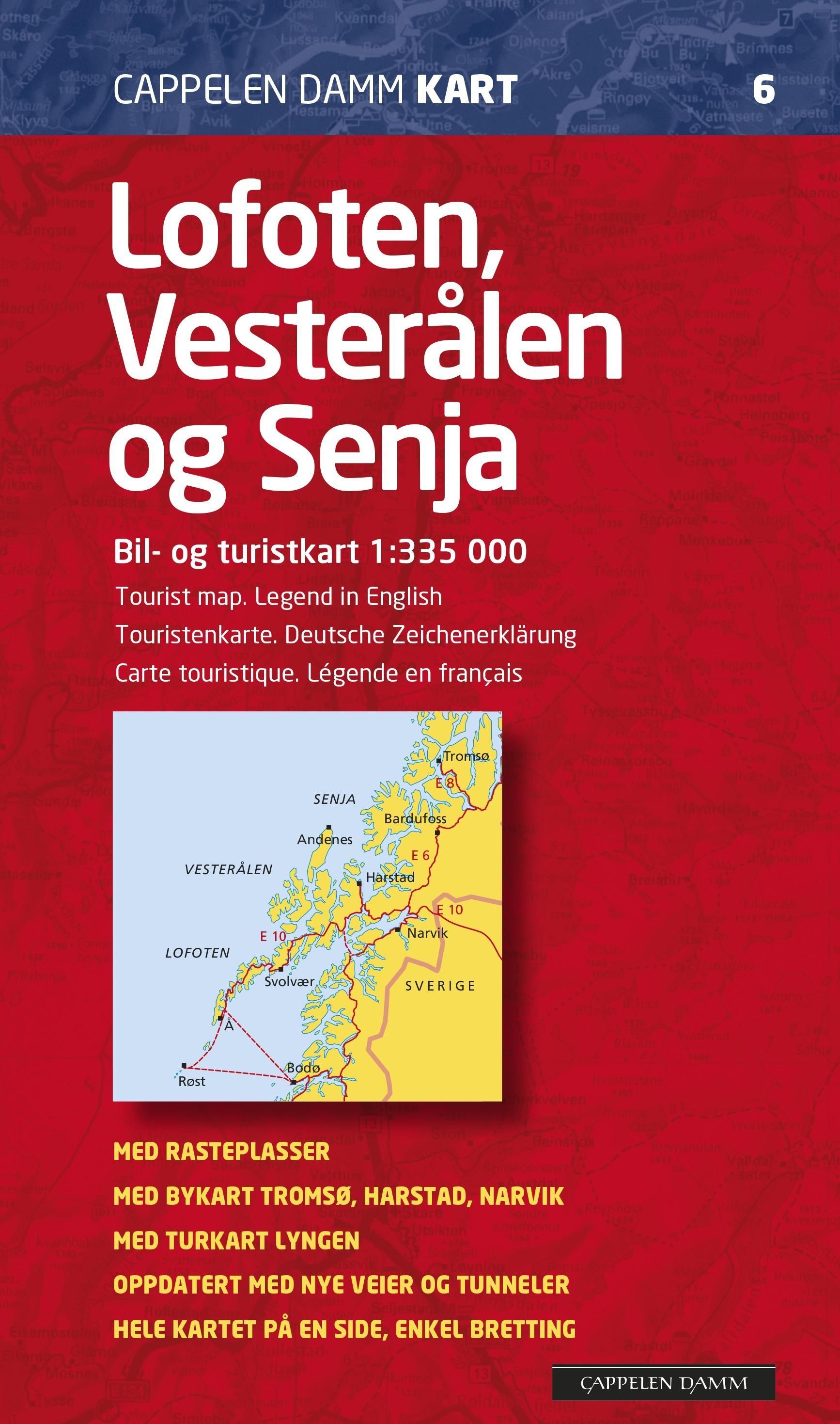 Lofoten, Vesterålen og Senja : bil- og turistkart = tourist map = Touristenkarte = carte touristique